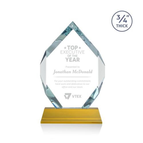 Corporate Awards - Crystal Awards - Royal Diamond Amber on Newhaven Crystal Award