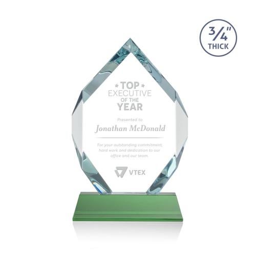 Corporate Awards - Crystal Awards - Royal Diamond Green on Newhaven Crystal Award
