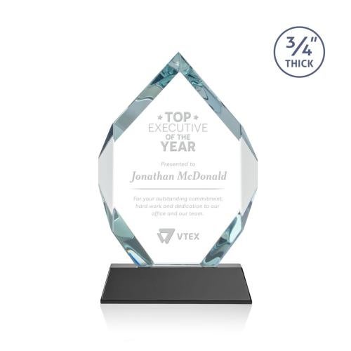 Corporate Awards - Crystal Awards - Royal Diamond Black on Newhaven Crystal Award