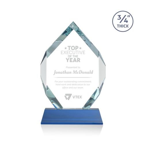 Corporate Awards - Crystal Awards - Royal Diamond Blue on Newhaven Crystal Award