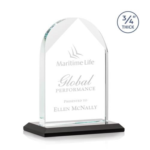 Corporate Awards - Crystal Awards - Blake Black Arch & Crescent Crystal Award