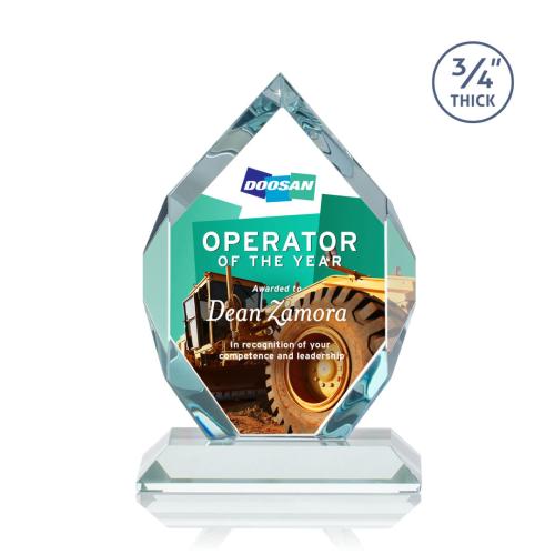 Corporate Awards - Crystal Awards - Royal Diamond Full Color Starfire Crystal Award