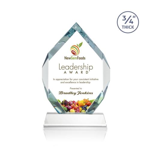 Corporate Awards - Crystal Awards - Royal Diamond Full Color Starfire on Newhaven Crystal Award
