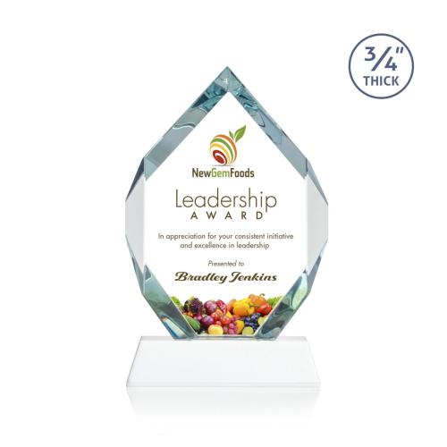 Corporate Awards - Crystal Awards - Royal Diamond Full Color White on Newhaven Crystal Award