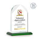 Blake Full Color Green Arch & Crescent Crystal Award