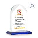 Blake Full Color Blue Arch & Crescent Crystal Award