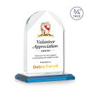 Blake Full Color Sky Blue Arch & Crescent Crystal Award