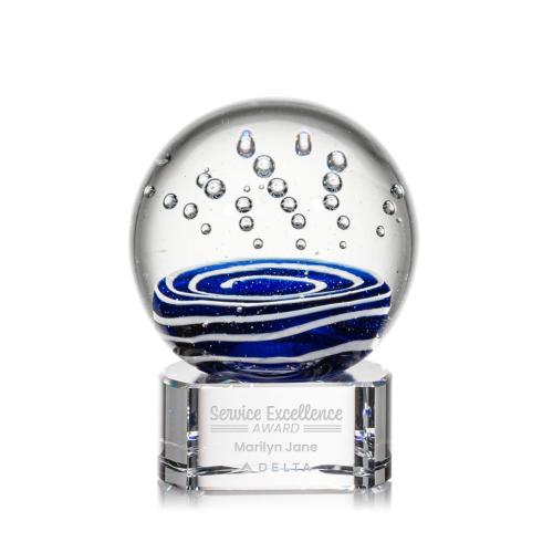 Corporate Awards - Glass Awards - Art Glass Awards - Tranquility Clear on Paragon Base Spheres Glass Award