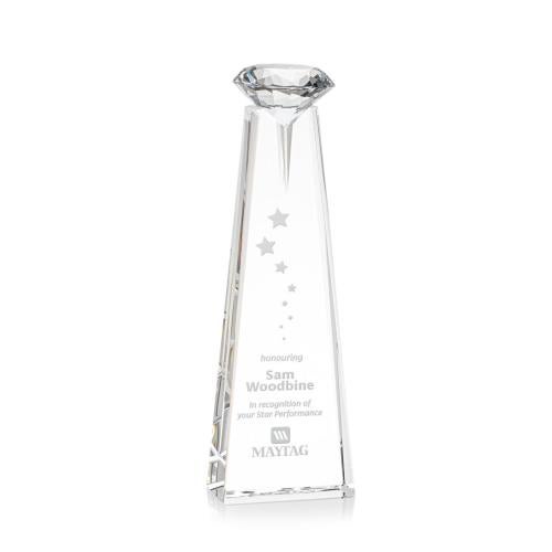 Corporate Awards - Crystal Awards - Alicia Gemstone Optical/Diamond Obelisk Crystal Award