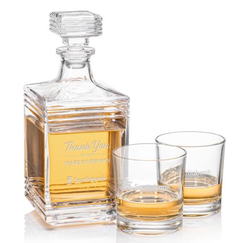 Corporate Recognition Gifts - Etched Barware - Farmington Decanter Set