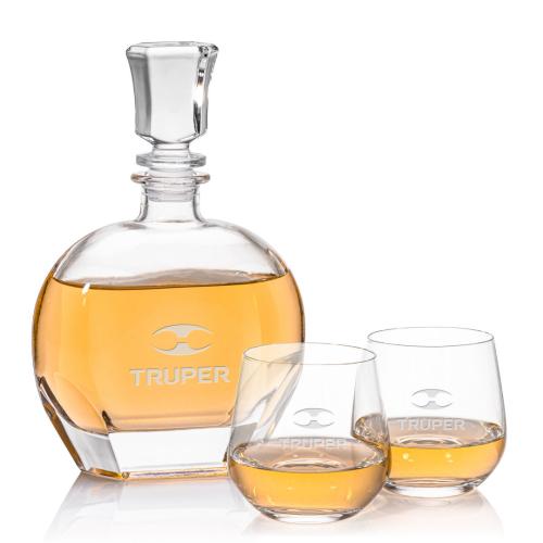 Corporate Recognition Gifts - Etched Barware - Glendale Decanter & Garland OTR