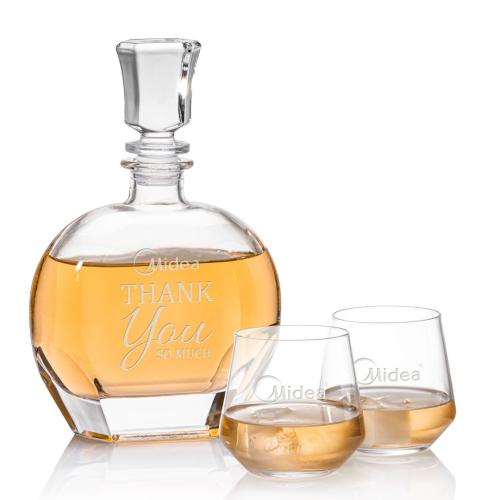 Corporate Recognition Gifts - Etched Barware - Glendale Decanter & Tucson OTR