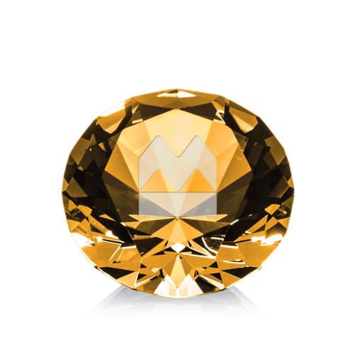 Corporate Awards - Crystal Awards - Optical Gemstone Amber Crystal Award