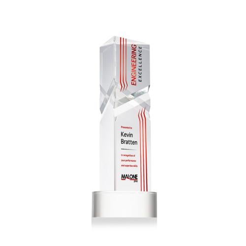 Corporate Awards - Crystal Awards - Oakham Full Color Clear on Stanrich Base Obelisk Crystal Award