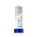 Oakham Full Color Blue on Stanrich Base Obelisk Crystal Award