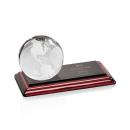 Globe Spheres on Rosewood Base Crystal Award
