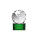 Globe Green on Paragon Base Spheres Crystal Award