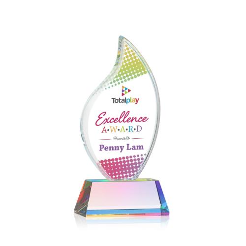 Corporate Awards - Crystal Awards - Odessy Vividprint™ Prismatic on Newhaven Flame Crystal Award