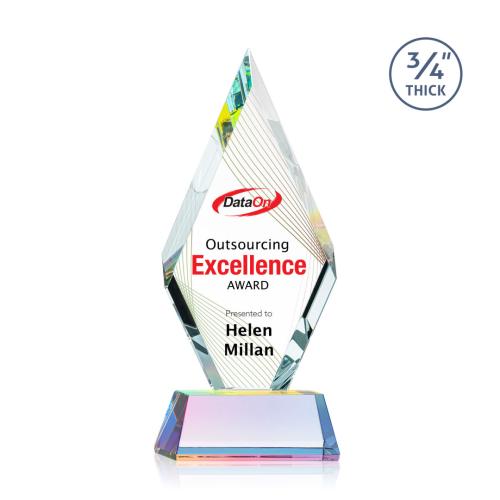 Corporate Awards - Crystal Awards - Richmond Full Color Prismatic on Newhaven Crystal Award