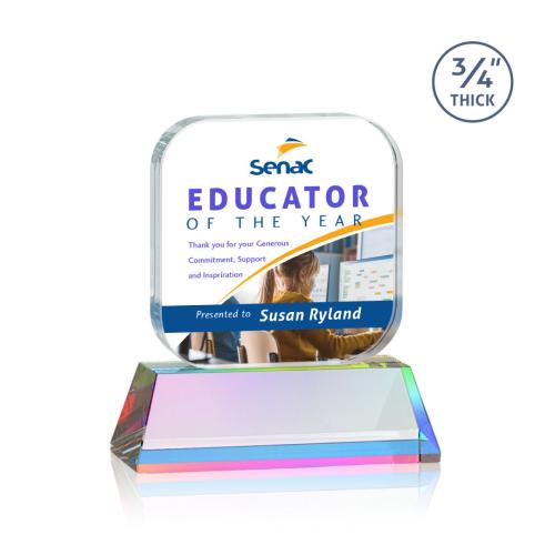 Corporate Awards - Crystal Awards - App Full Color Prismatic on Newhaven Crystal Award