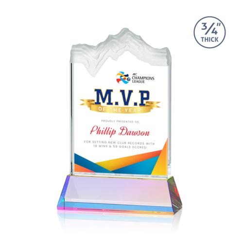 Corporate Awards - Crystal Awards - Kilimanjaro Full Color Prismatic on Newhaven Peak Crystal Award
