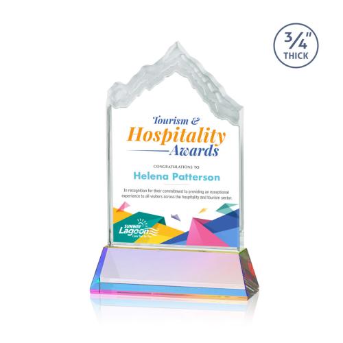 Corporate Awards - Crystal Awards - McKinley Full Color Prismatic on Newhaven Peak Crystal Award