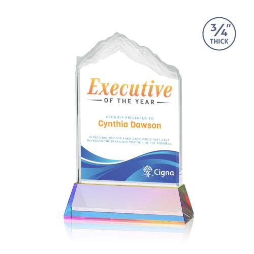 Corporate Awards - Crystal Awards - Everest Full Color Prismatic on Newhaven Peak Crystal Award