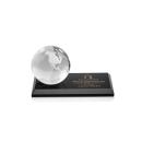 Globe Black on Rectangle Base Spheres Crystal Award