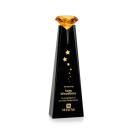 Alicia Gemstone Black/Amber Obelisk Crystal Award