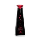 Alicia Gemstone Black/Ruby Obelisk Crystal Award