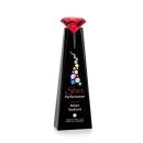 Alicia Gemstone Full Color Black/Ruby Obelisk Crystal Award