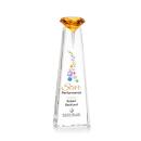 Alicia Gemstone Full Color Optical/Amber Obelisk Crystal Award