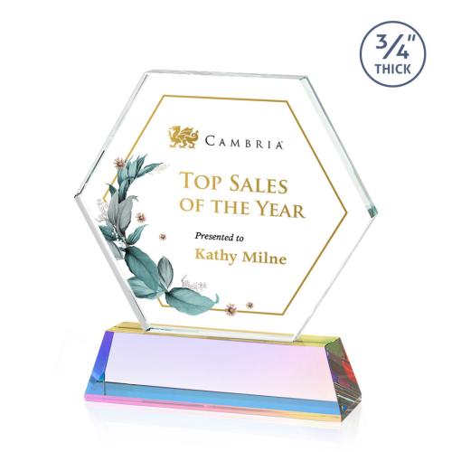 Corporate Awards - Crystal Awards - Ralston Full Color Prismatic Crystal Award