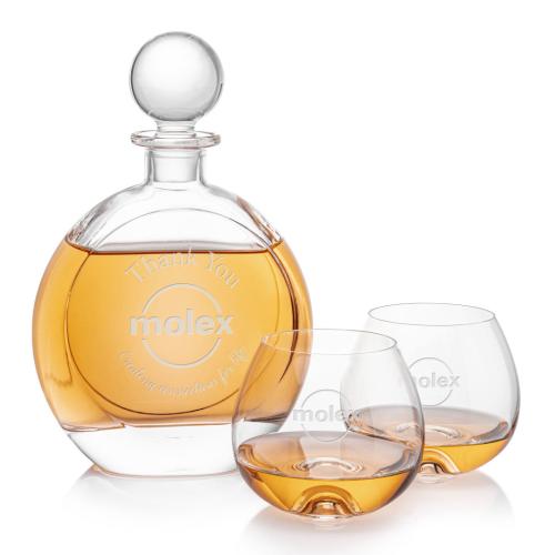 Corporate Recognition Gifts - Etched Barware - Bonello Decanter & Boston Set