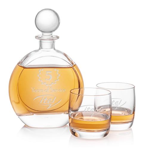 Corporate Recognition Gifts - Etched Barware - Bonello Decanter & Ritz Set