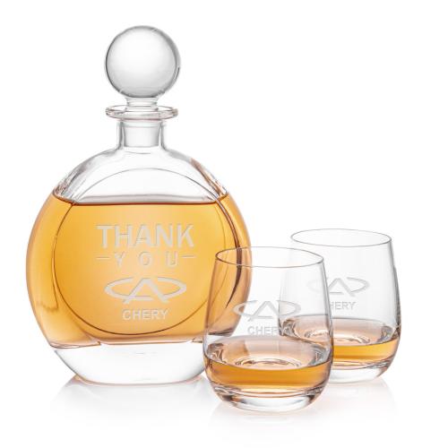 Corporate Recognition Gifts - Etched Barware - Bonello Decanter & Salem Set