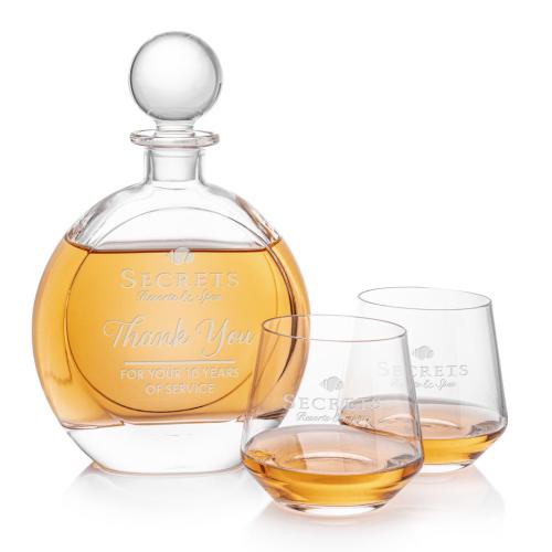 Corporate Recognition Gifts - Etched Barware - Bonello Decanter & Tucson Set