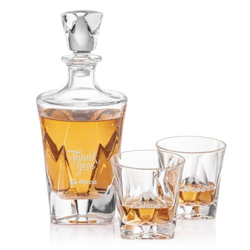 Corporate Recognition Gifts - Etched Barware - Oakhaven Decanter Set