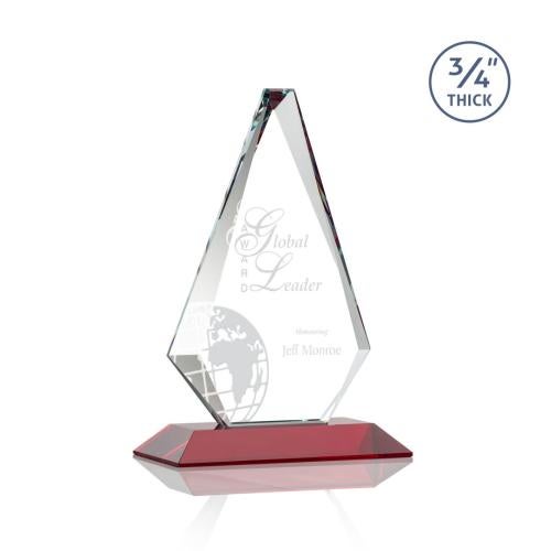 Corporate Awards - Crystal Awards - Windsor Red Crystal Award