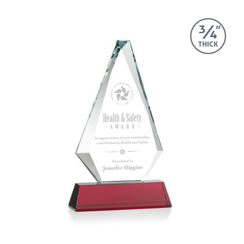 Corporate Awards - Crystal Awards - Windsor Red on Newhaven Crystal Award
