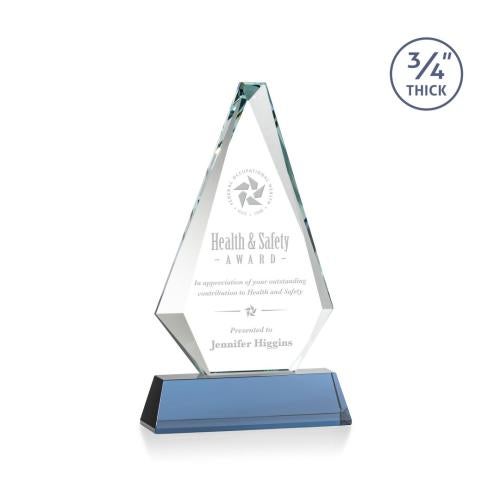 Corporate Awards - Crystal Awards - Windsor Sky Blue on Newhaven Crystal Award