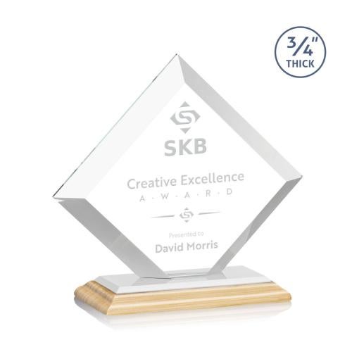 Corporate Awards - Crystal Awards - Belaire/White Bamboo Award