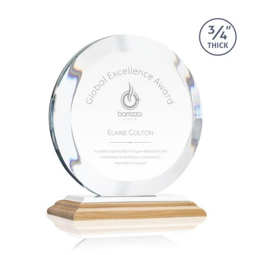 Corporate Awards - Crystal Awards - Gibralter/White Circle Bamboo Award