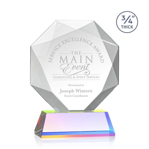 Corporate Awards - Crystal Awards - Bradford Prismatic on Newhaven Base Crystal Award