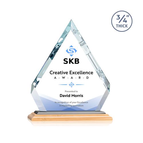 Corporate Awards - Crystal Awards - Apex Full Color/Black Bamboo Award