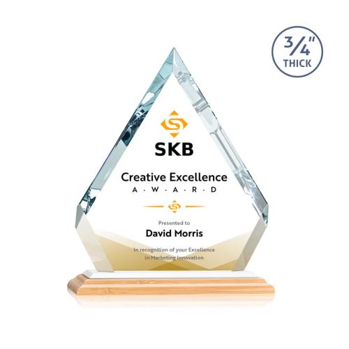 Corporate Awards - Crystal Awards - Apex Full Color/White Bamboo Award