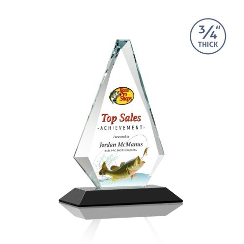 Corporate Awards - Crystal Awards - Windsor Full Color Black Crystal Award