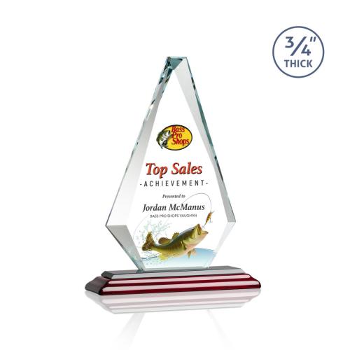 Corporate Awards - Crystal Awards - Windsor Full Color Rosewood Crystal Award