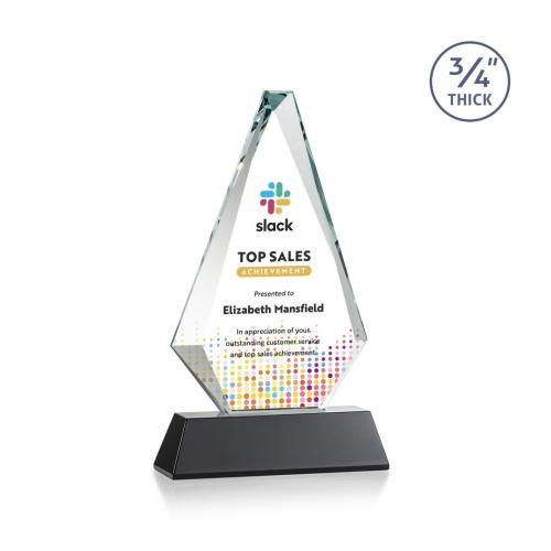Corporate Awards - Crystal Awards - Windsor Full Color Black on Newhaven Crystal Award