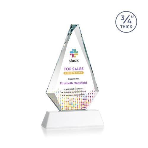 Corporate Awards - Crystal Awards - Windsor Full Color White on Newhaven Crystal Award